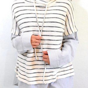 Doe & Rae Layered Cowl Neck Sweater Shirt
